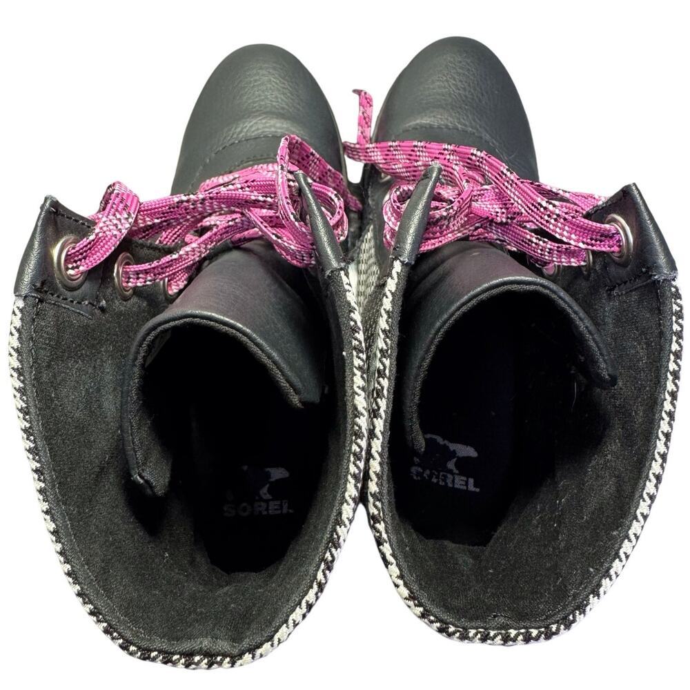 Sorel‎ Joan of Arctic Lexie Leather Wedge Ankle Bootie Lace Up Youth Size 5 US - Picture 6 of 8